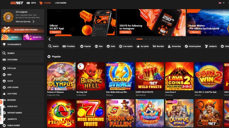 GGBet Casino program VIP i bonusy